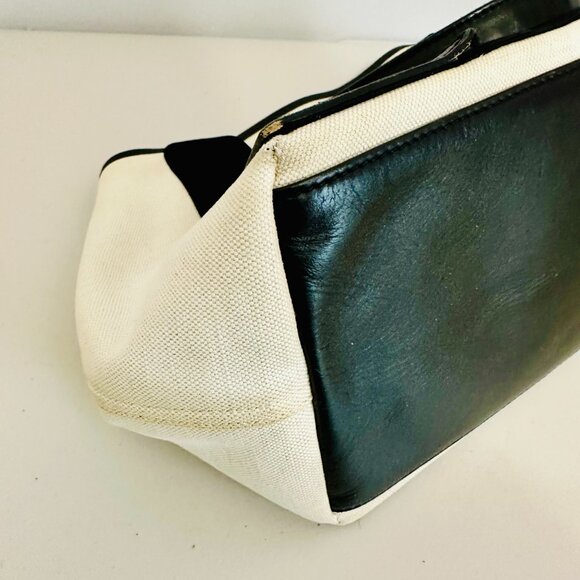 AUTHENTIC BALENCIAGA PARIS CABAS CANVAS AND LEATHER TOTE VINTAGE MADE IN ITALY - Picture 11 of 16